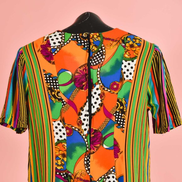 90s Vintage Colorful Striped Summer Maxi Dress - Picture 9 of 11